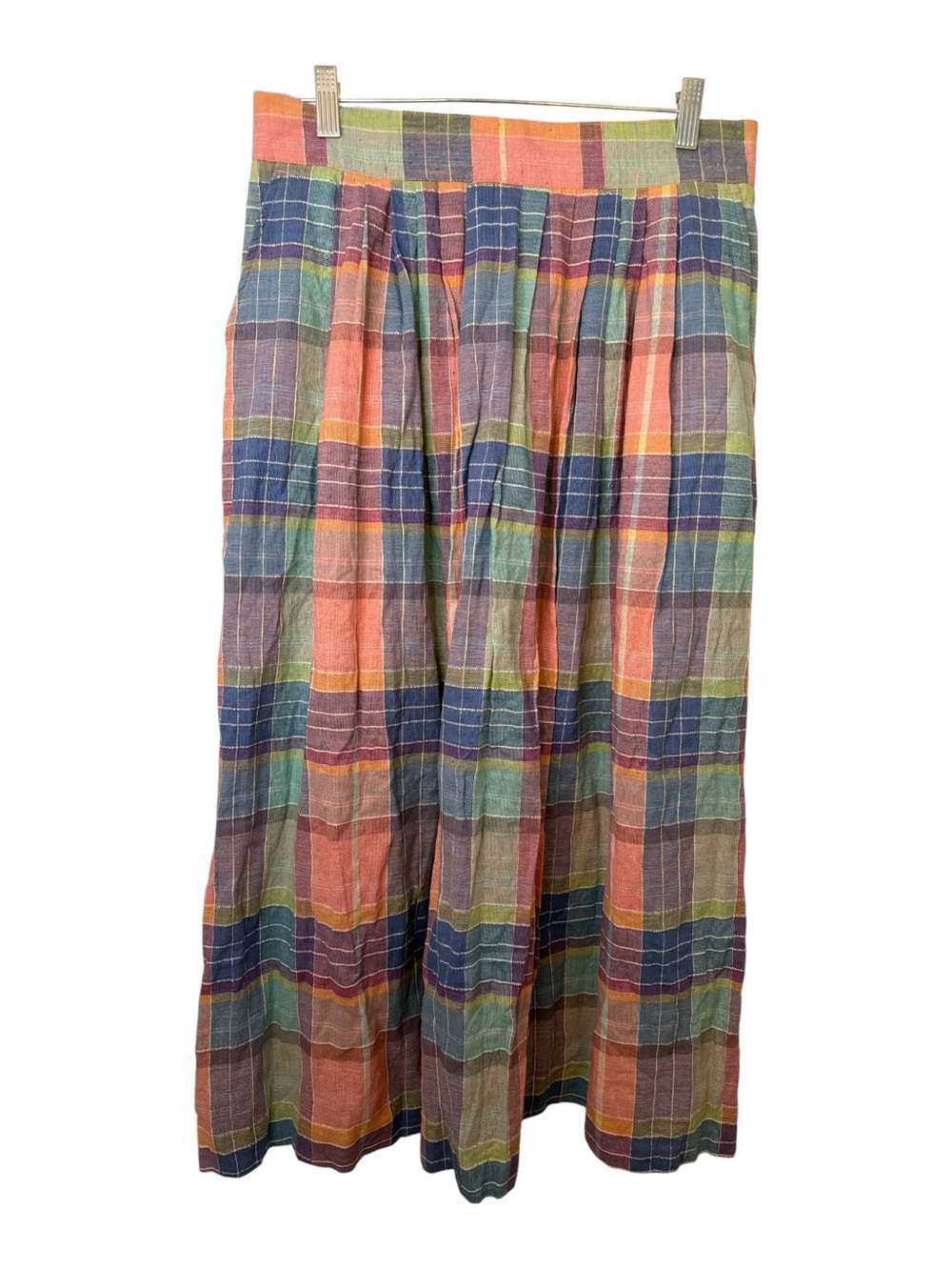 Vintage Norton McNaughton Madras Plaid Multicolor Maxi Skirt NWT